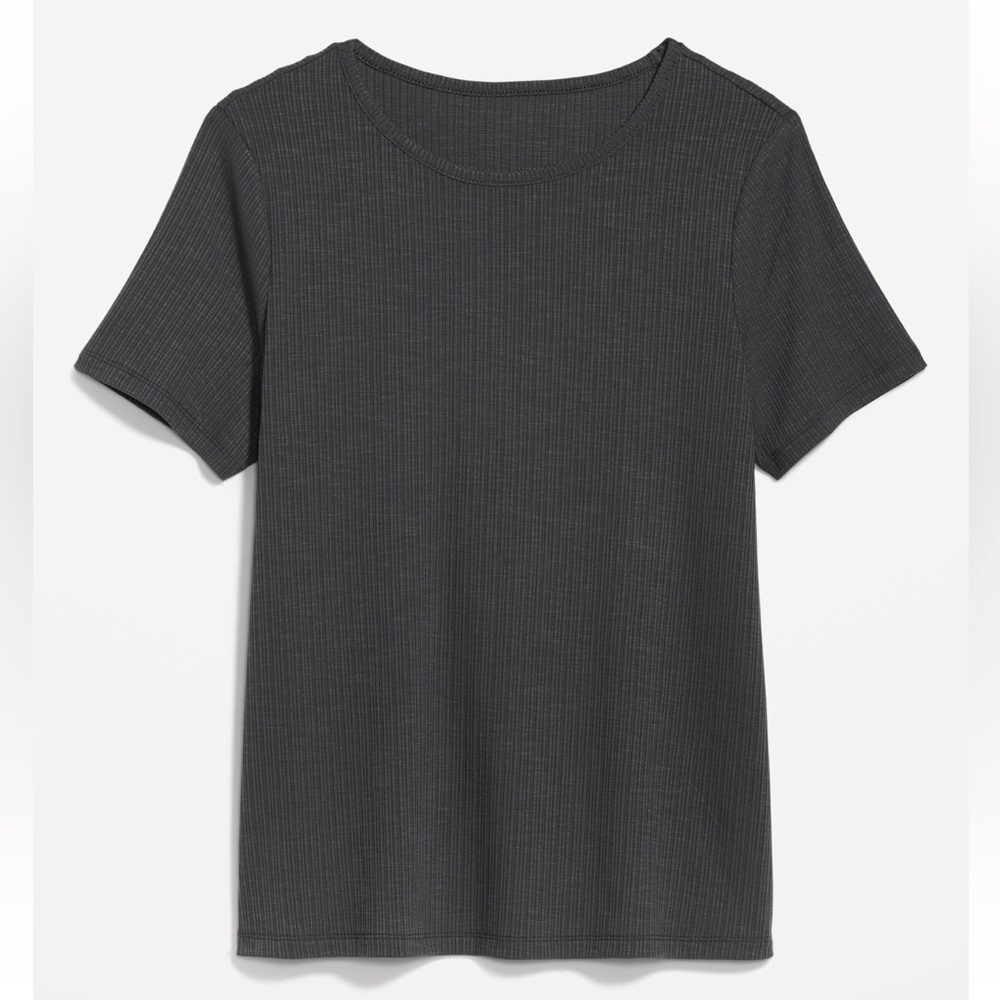 NWT Luxe Ribbed Slub-Knit T-Shirt (Medium) - Picture 3 of 7